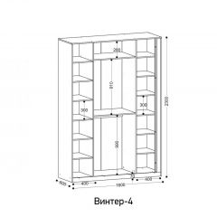 ВИНТЕР - 4 Шкаф 4-х створчатый | фото 2