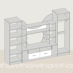 Гостиная Аллегро с 2 шкафами вариант-5 (венге/дуб белфорт) | фото 2